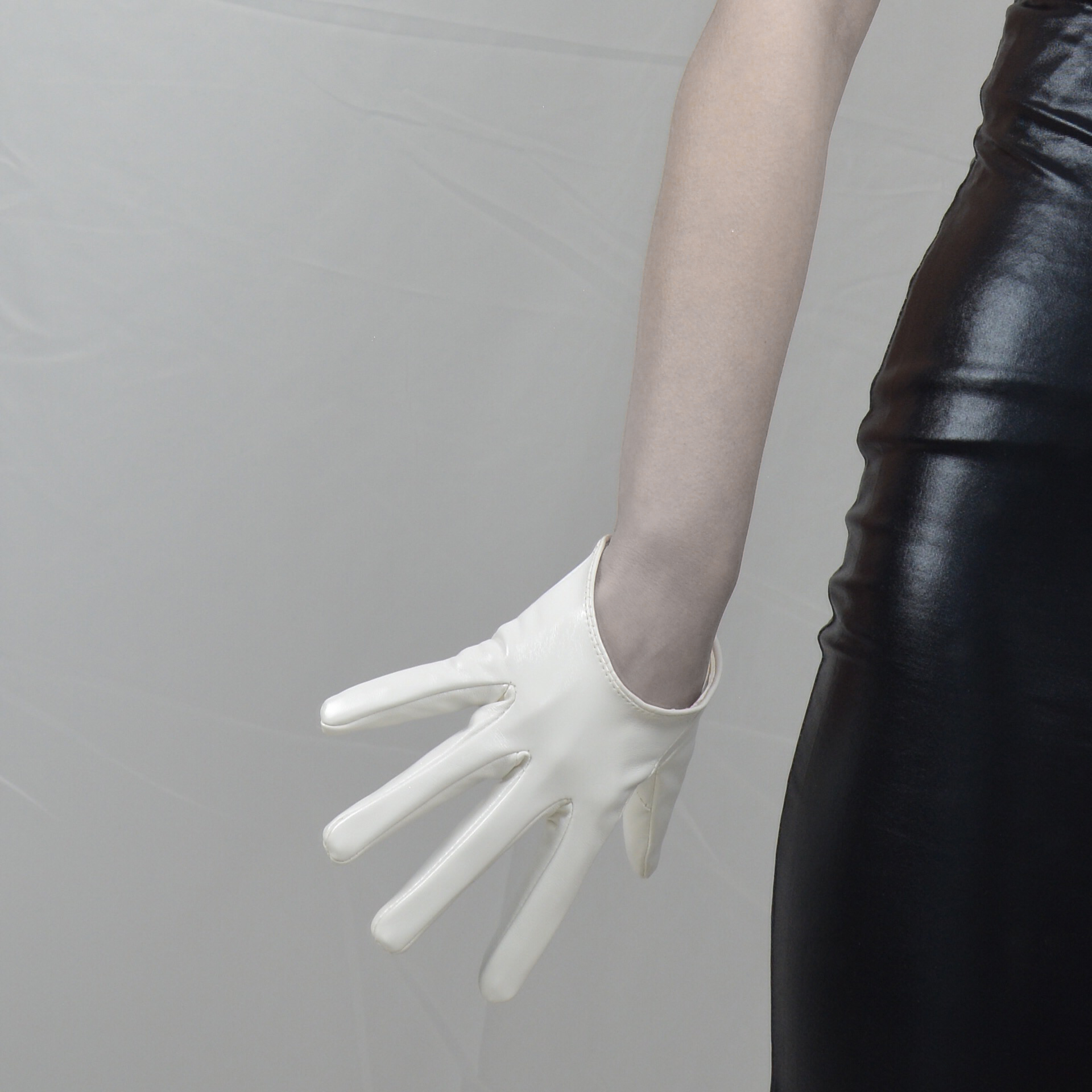 2021冬漆皮超长手套长款过肘仿皮皮手套镜面亮皮色70cm60cmm