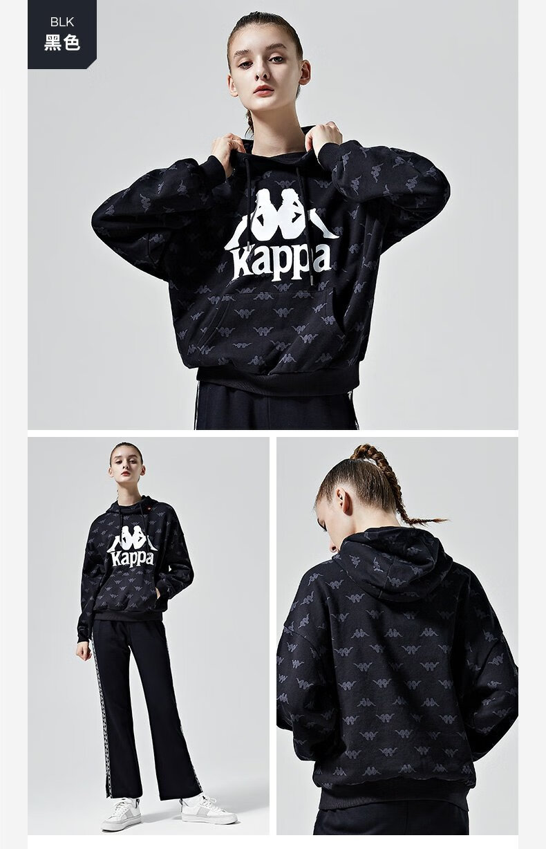 店铺推荐kappa卡帕女款运动卫衣休闲长袖帽衫秋冬新款k0962mt66d 森林