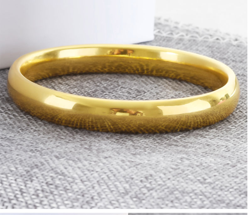 圈结婚嫁送礼亮面金重35g面宽约6mm半实心下单留言圈口按实物金重退补