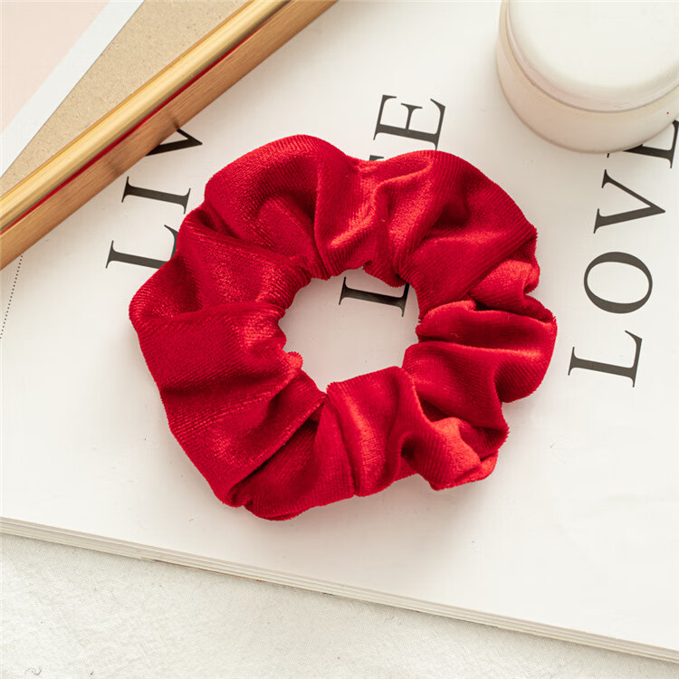 抖音发圈女红色圆形头绳圣诞大肠圈 黑色绒布【图片 价格 品牌 报价】