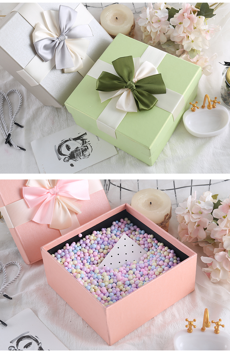 ins精美简约礼物包装盒子大惊喜礼物盒伴手礼回礼盒 绿色礼盒 流星球