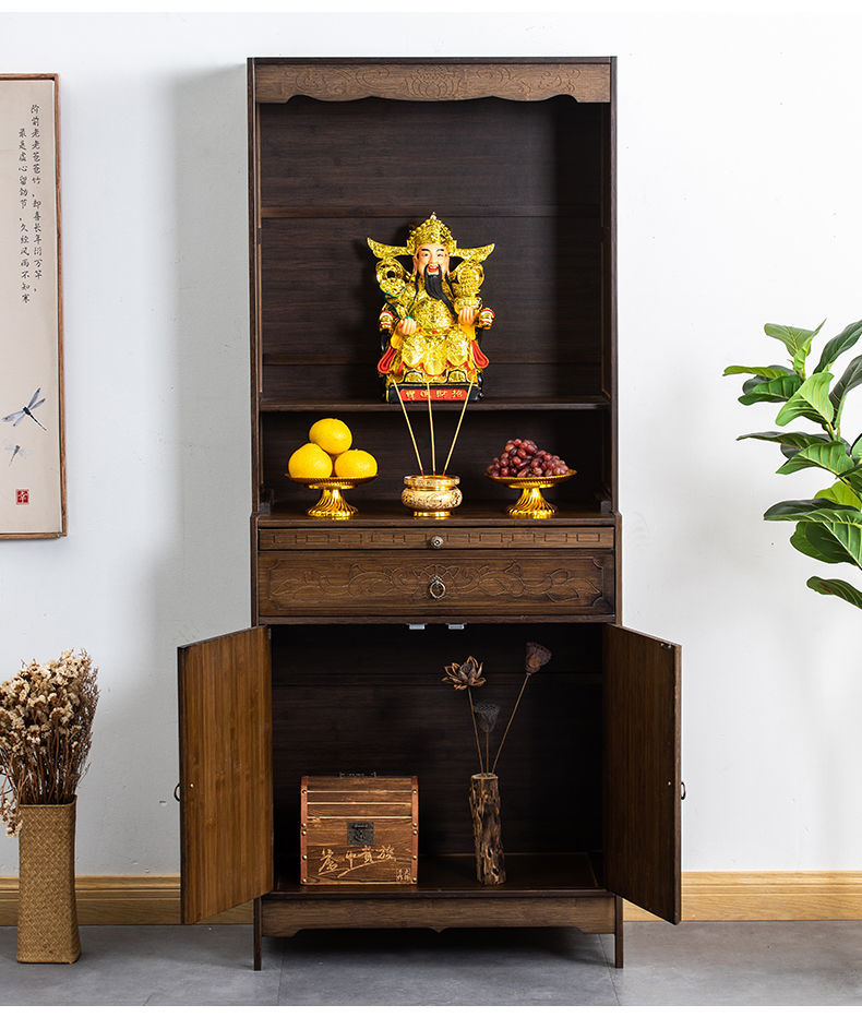 瑞琴佛龛供桌佛台家用神台柜财神爷柜子供奉台神龛新中式立柜现代风格
