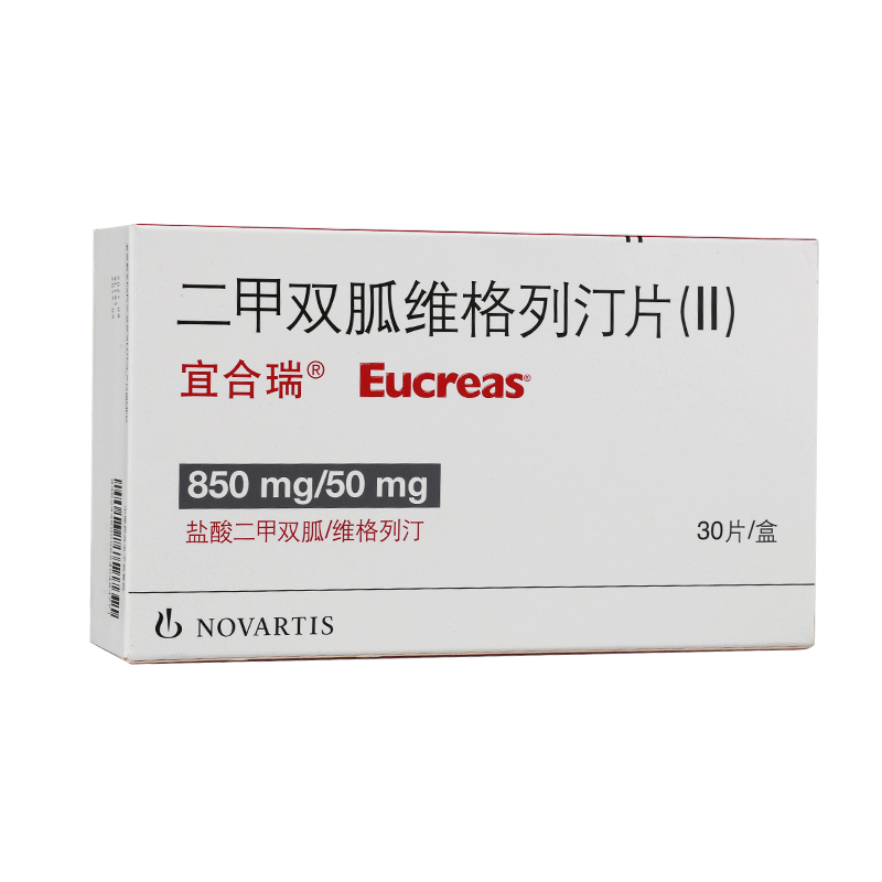 宜合瑞 宜合瑞(eucreas)二甲双胍维格列汀片(ii) 85 2型糖尿病控制