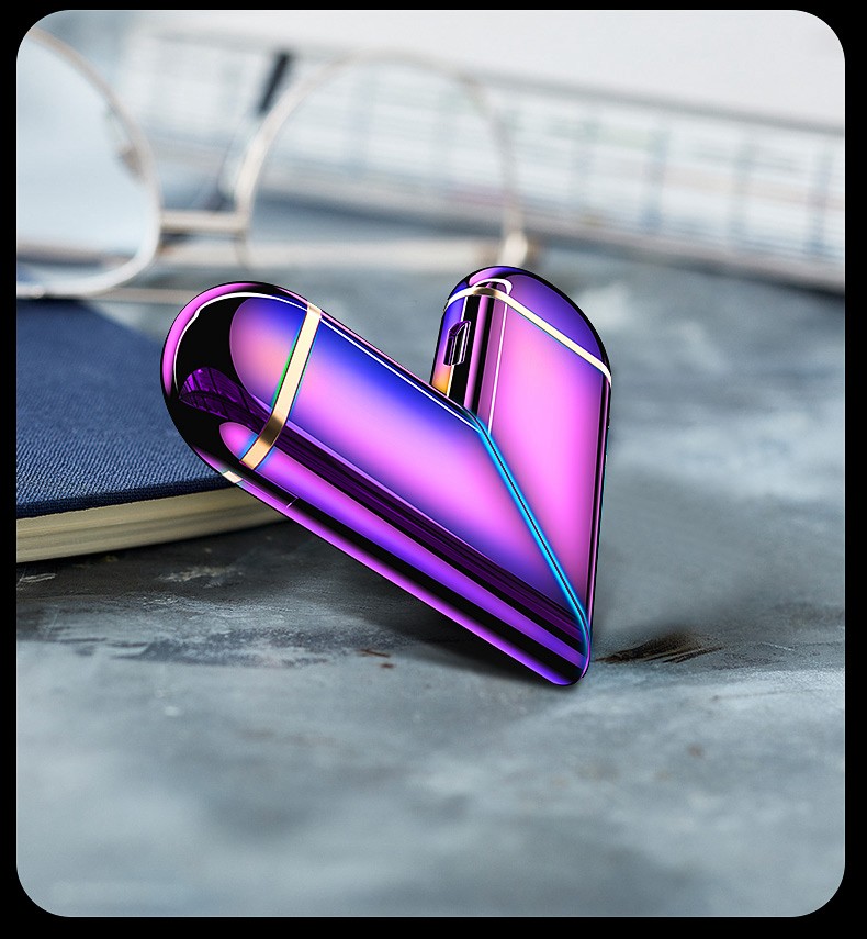 【投影折叠打火机】爱心指纹打火机 520礼物送送男友男朋友老公爸爸