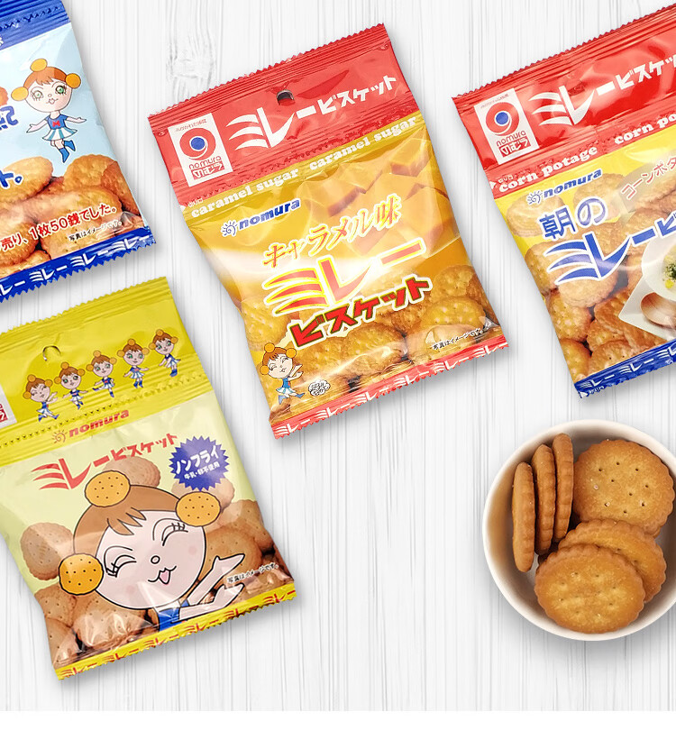 日本进口米乐饼干4种口味组合宝宝儿童小零食品16小包一岁