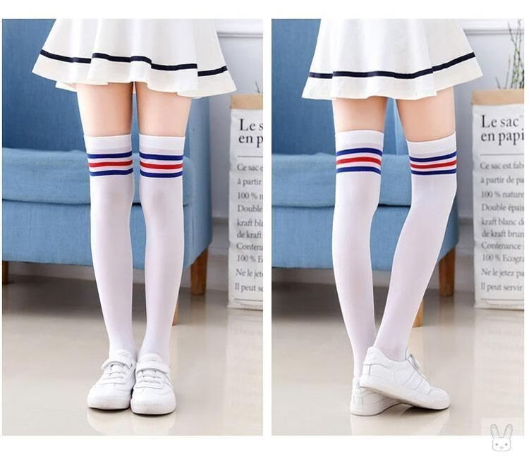 迪士尼官方品牌配校服的袜子儿童夏季小学生长筒袜夏天过膝穿裙子搭配