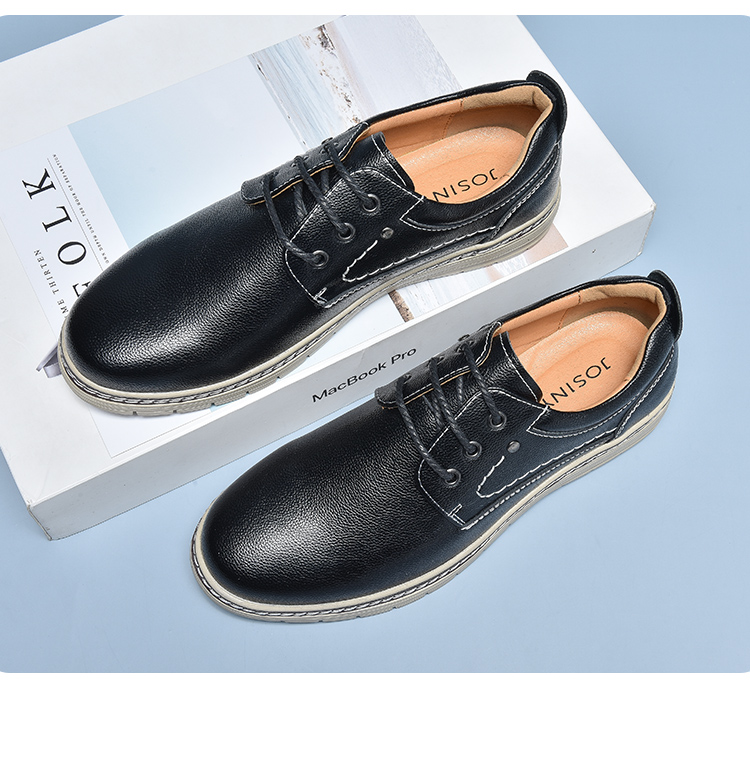 卓诗尼男鞋男士皮鞋英伦头层牛皮正装鞋时尚百搭低帮系带商务休闲鞋男