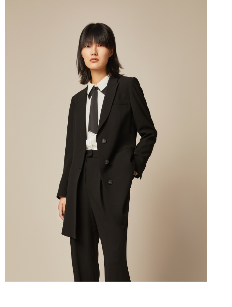 新年直降gloria歌莉娅秋季新品醋酸单排扣中长西装119c6m32000b黑色s