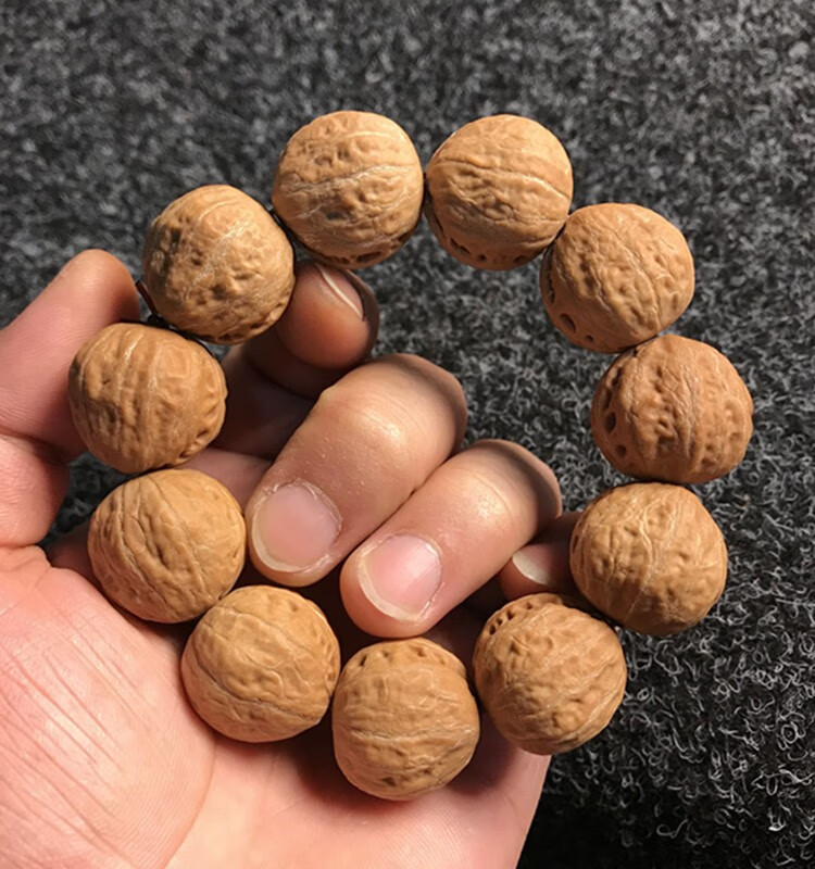魅星紫 门头沟天然野生小核桃手串京八棱矮桩磨盘大肚秋子核桃男士