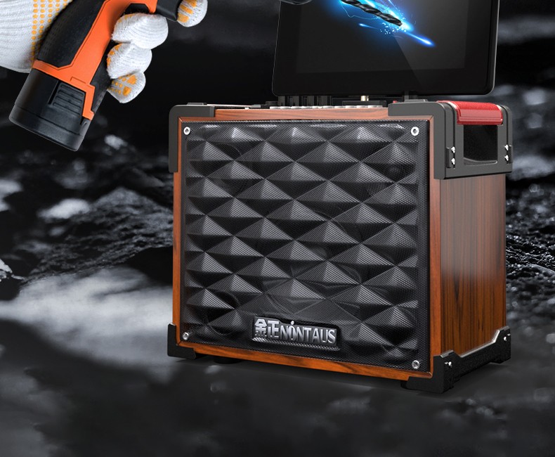 金正广场舞音响带显示屏移动户外k歌点歌机ktv一体机直播声卡音箱 h29