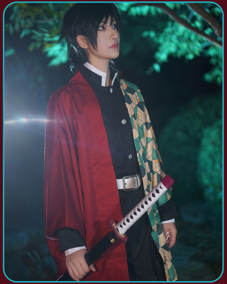 鬼灭之刃cos服水柱鬼杀队队服富冈义勇cosplay男装日本和服 富冈义勇