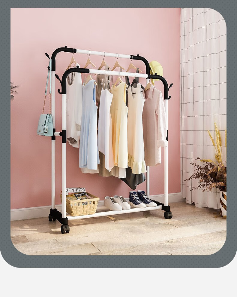 简易晾衣架落地立式卧室挂衣服架子加粗小型阳台家用晾衣神器结实 72