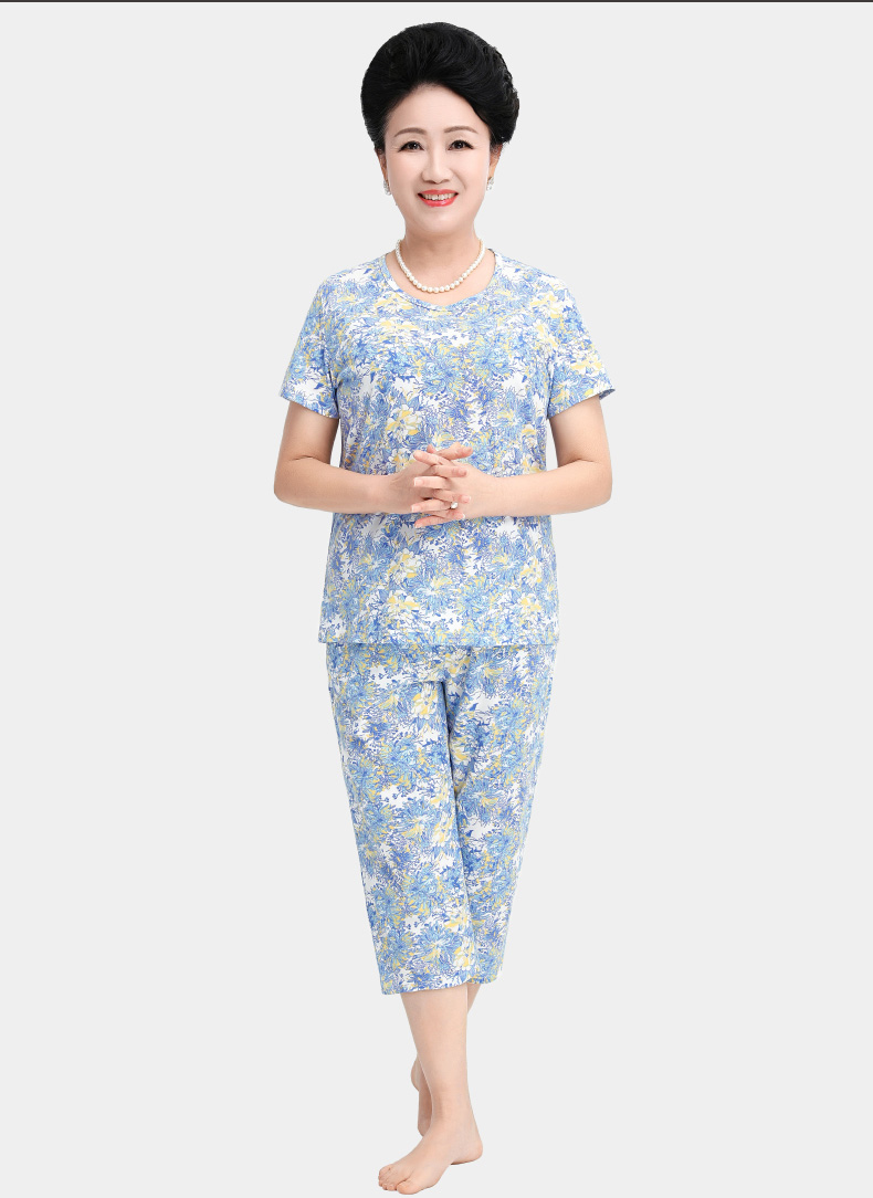 春织中老年人妈妈纯棉短袖t恤汗衫老人老太太奶奶夏季薄款全棉女背心