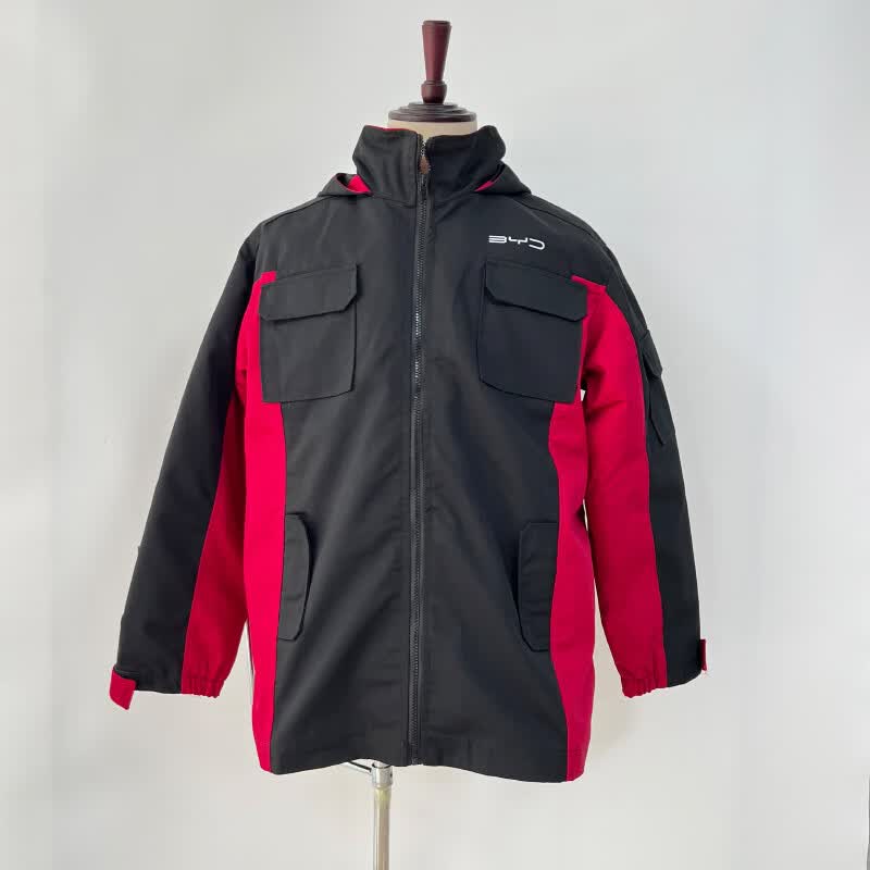 流彗比亚迪工衣外套秋冬季工作服4s店长袖可拆卸棉衣售后工装车间维修