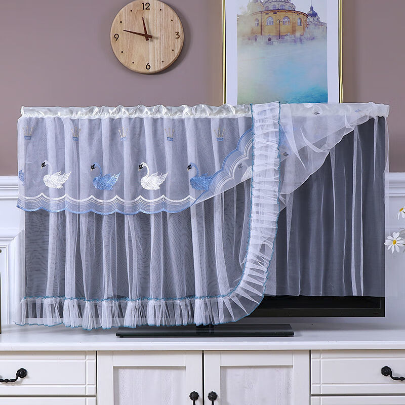 液晶电视罩布家用客厅电视机防尘罩套子新款55寸开机不取挂式通用蝴蝶