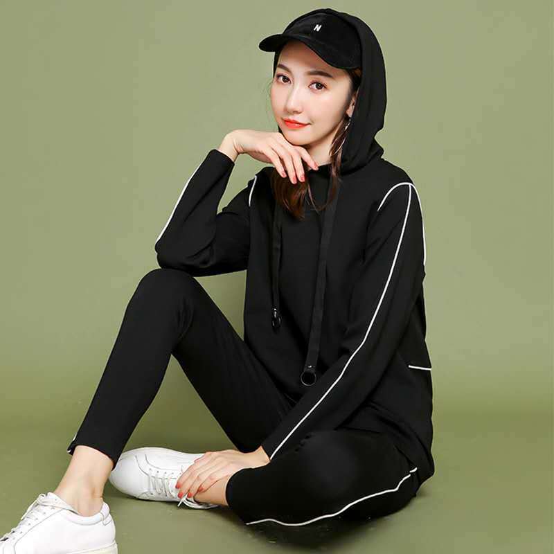 中考体育专用运动服套装女生初中学生体考短裤跑步田径服中招考试黑色