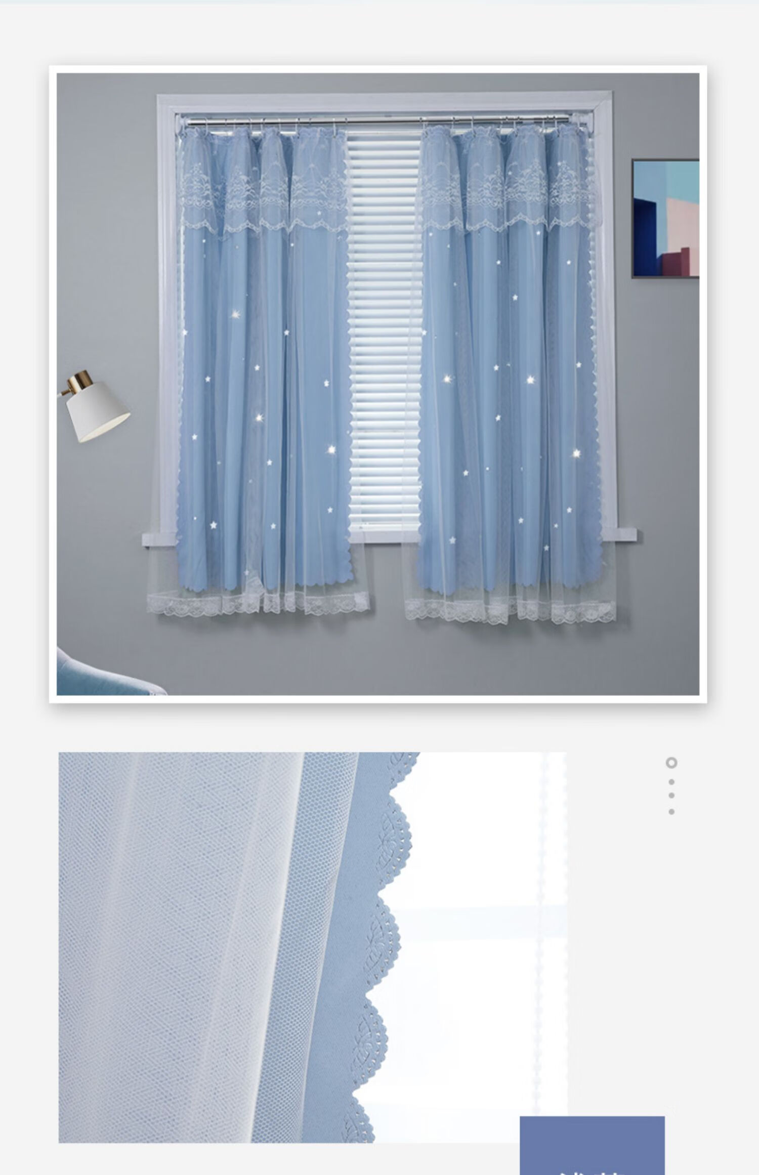 窗帘免打孔安装全遮光布2020年新款卧室小窗户魔术贴2021少女藏青