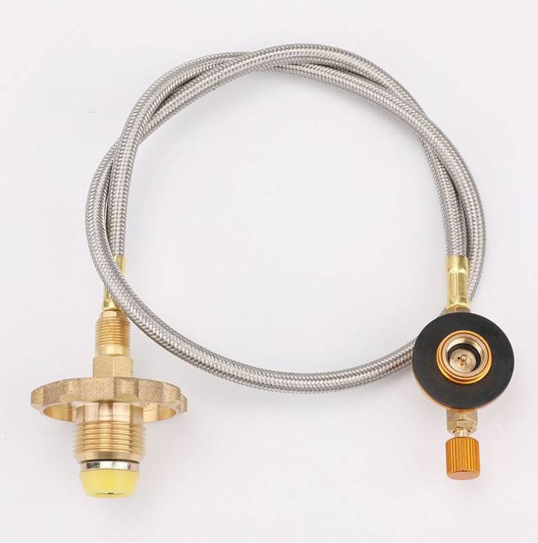 气罐转接头 户外炉头连接家用液化气瓶转接头气炉煤气罐连接管线扁