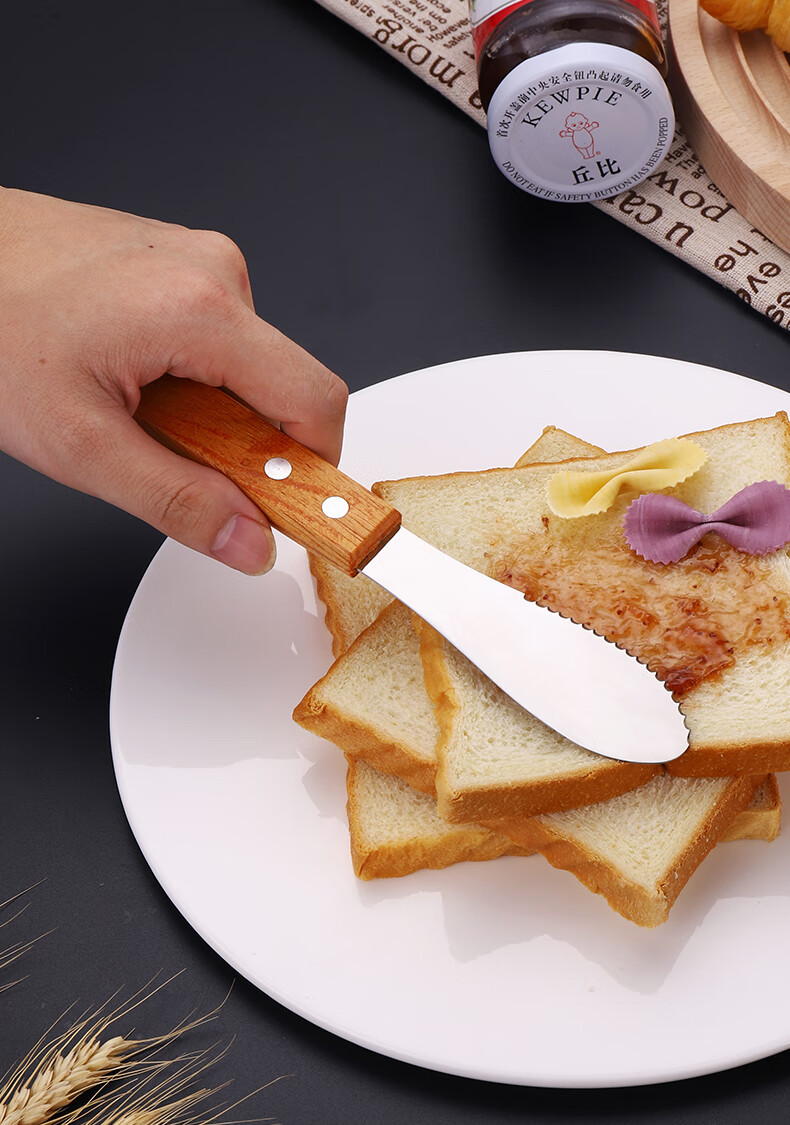 沃德百惠(worthbuy)不锈钢木柄黄油刀抹刀牛油刀奶酪