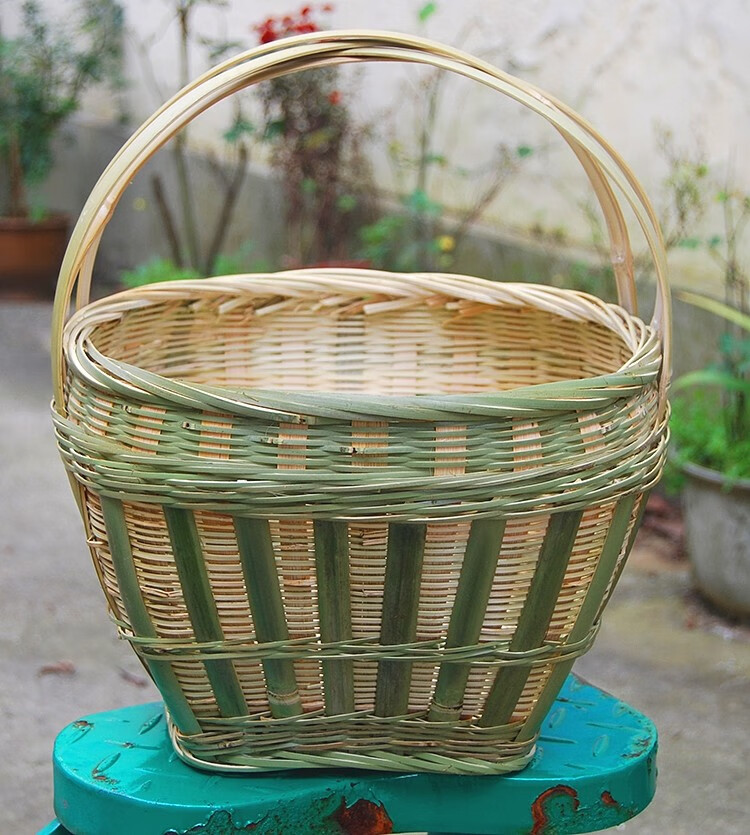 农村竹篮 手工编织手提篮子买菜篮子竹编鸡蛋篮厨房收纳筐水果礼 水果