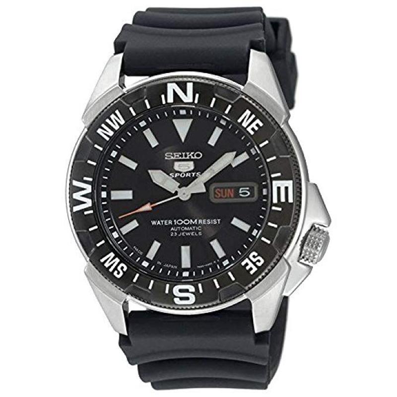 男表5号系列夜光黑盘双历显示皮带防水自动机械男士运动手表snze81j2