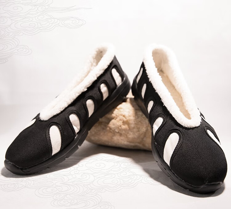 【防寒不冻脚】道士鞋男冬季加绒款十方鞋保暖道士鞋道士棉鞋 标准黑