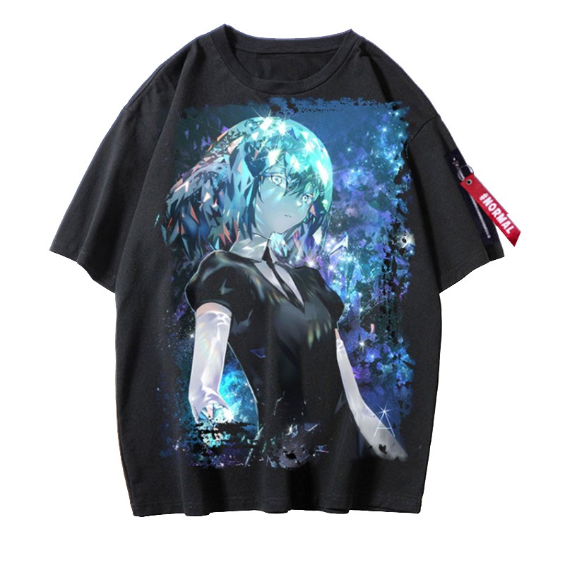 刻沫宝石之国周边短袖t恤磷叶石辰砂动漫二次元衣服黑色半袖上衣7s