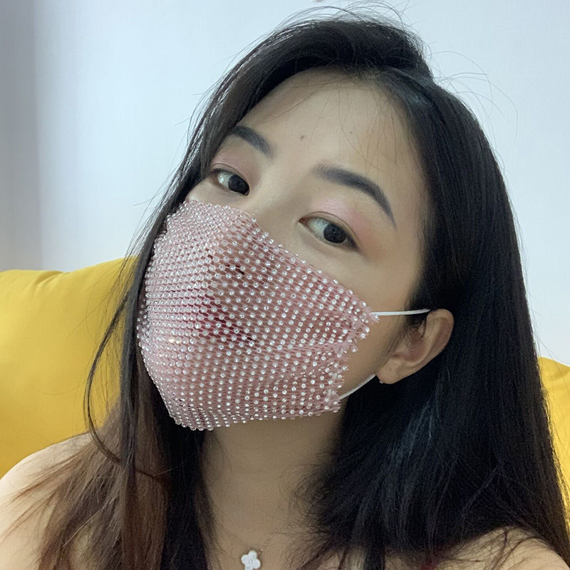 镶钻口罩带钻口罩女夏季新款满钻网红同款镶钻装饰面罩学生透气口罩潮