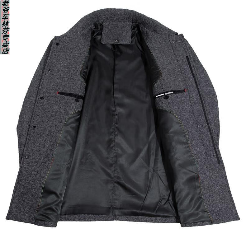 老爷车爸爸秋装外套中老年人带扣子男装中年厚款夹克5060岁上衣dmn