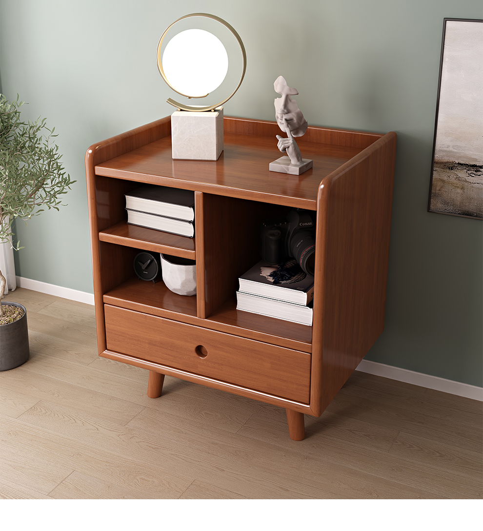 箐锐实木床头柜现代简约北欧卧室小型床头收纳柜家用床边小柜子储物柜