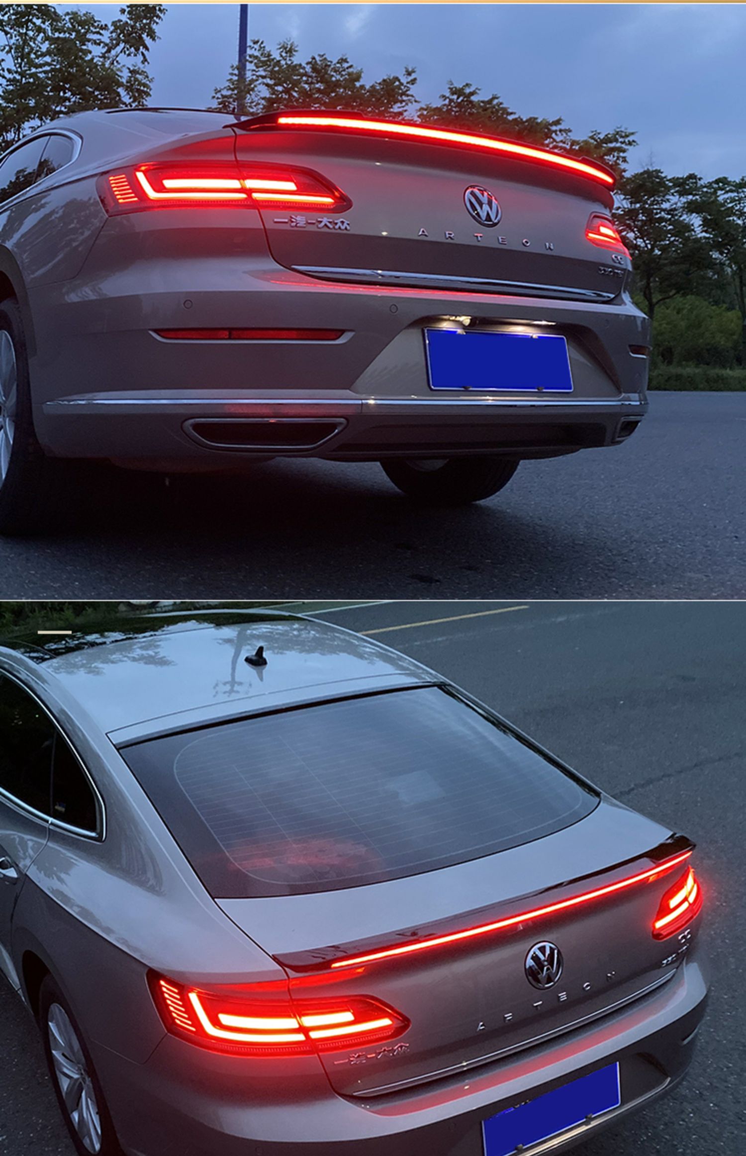 适用19-20款新大众cc流光尾翼改装cc压尾带灯尾翼装饰配件 大众19-20