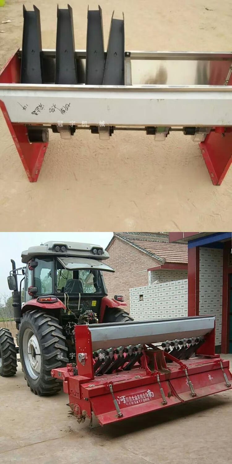 隆之亿园艺实拍农业旋耕机配套不锈钢电动撒肥机施肥箱大型拖拉机后置
