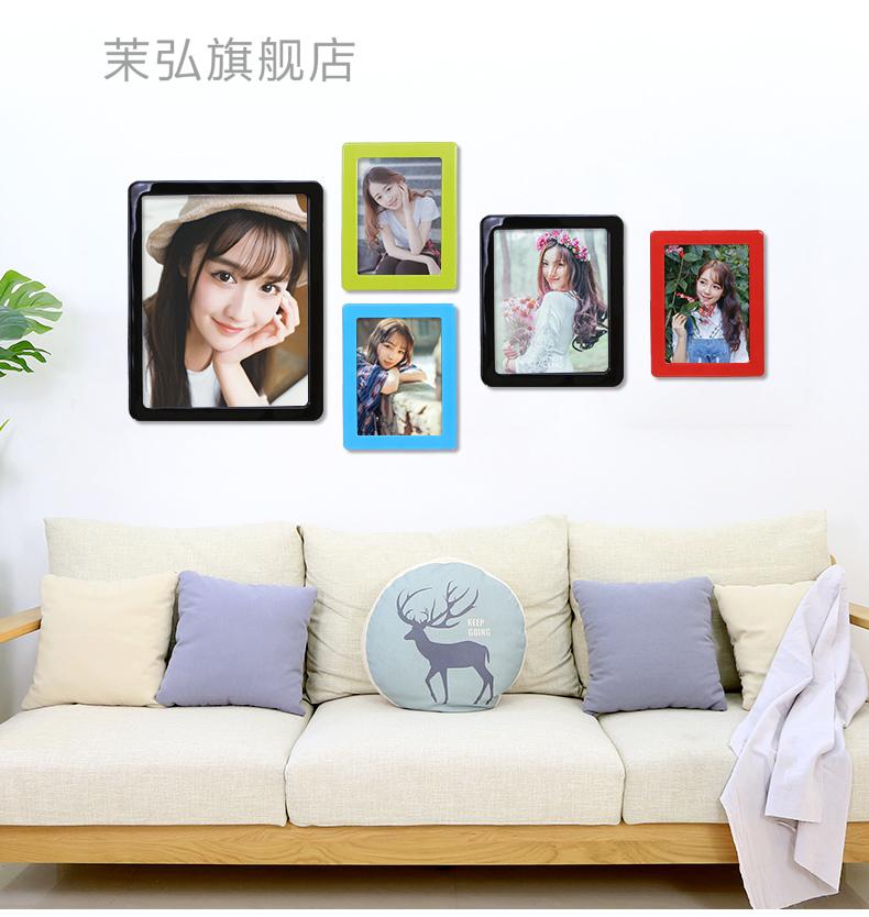 磁吸硅胶相框彩色磁性相框挂墙磁吸硅胶免打孔奖状荣誉画框架装裱儿童