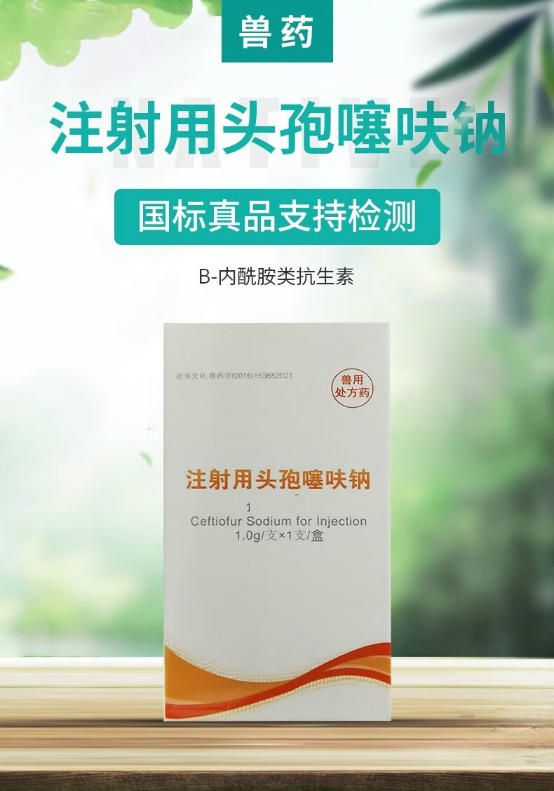 石佳(shijia)注射用兽用头孢噻呋钠1g国标兽药猪药粉针牛羊孕畜可用单