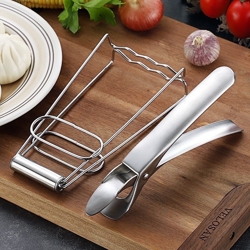 不锈钢防烫夹提盘器取碗夹抓盘子夹厨房小工具端碗器砂锅夹子不锈钢提