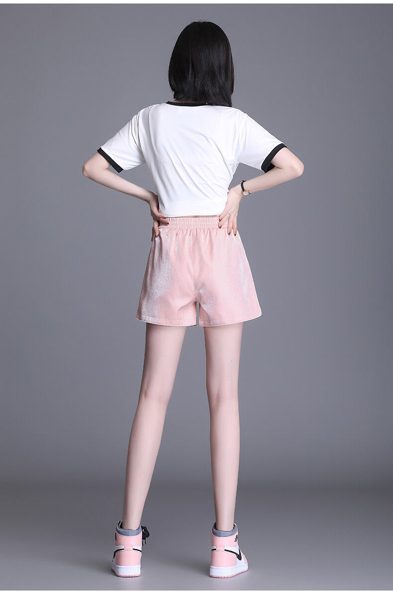 夏季冰丝短裤女薄款宽松速干运动健身裤大码跑步a字短裤百搭外穿 白色