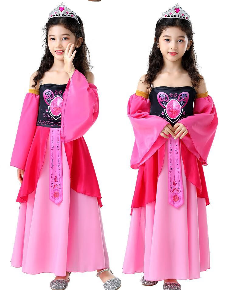 叶罗丽公主裙冰公主齐娜的裙子儿童套装真人衣服女童连衣裙cos服 冰