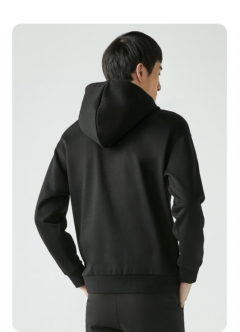 劲霸男装秋季新品男士商务休闲时尚百搭连帽字母卫衣ftwg3399 黑色