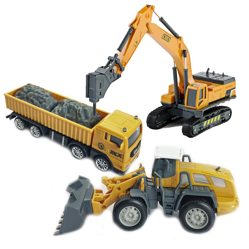 挖机钻头破碎机1:50 破拆机玩具合金打钻机挖机钻头破碎机打洞凿石