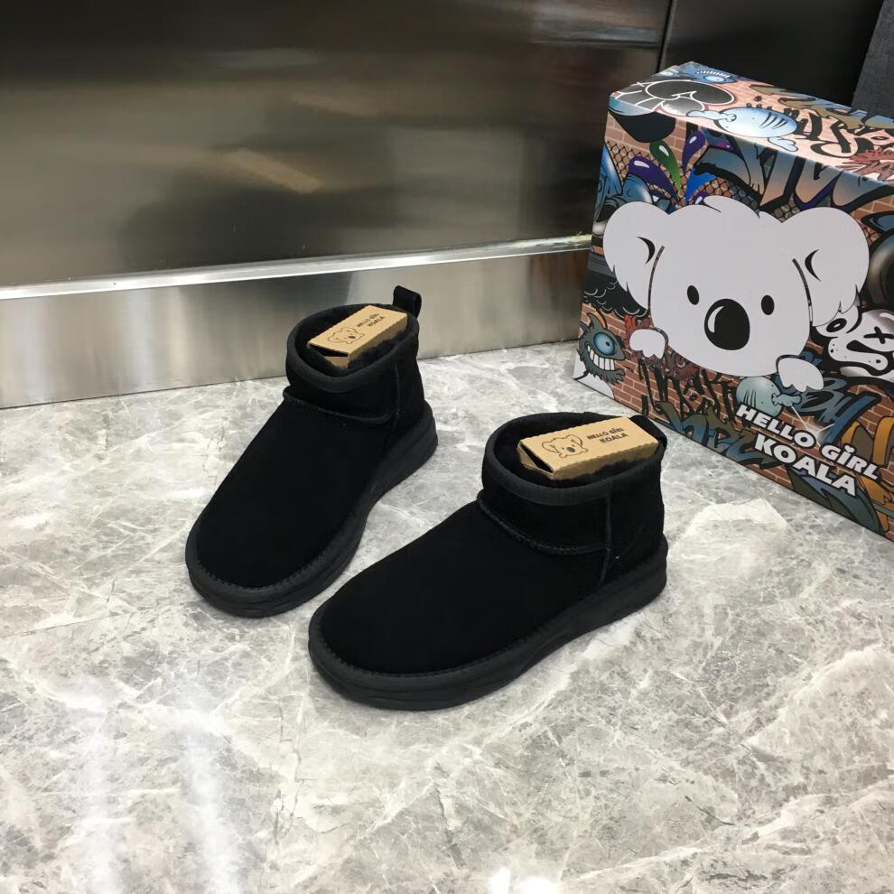 考拉小熊雪地靴hello girl koala考拉小熊雪地靴女冬季直筒加绒加厚短