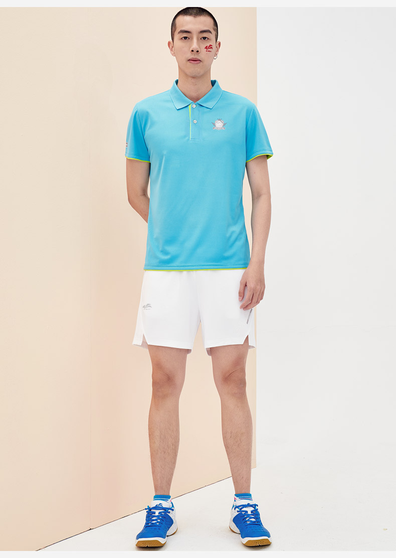 速迈新款专业运动polo衫裁判服工作服短袖男女团购款天蓝上衣女xxl