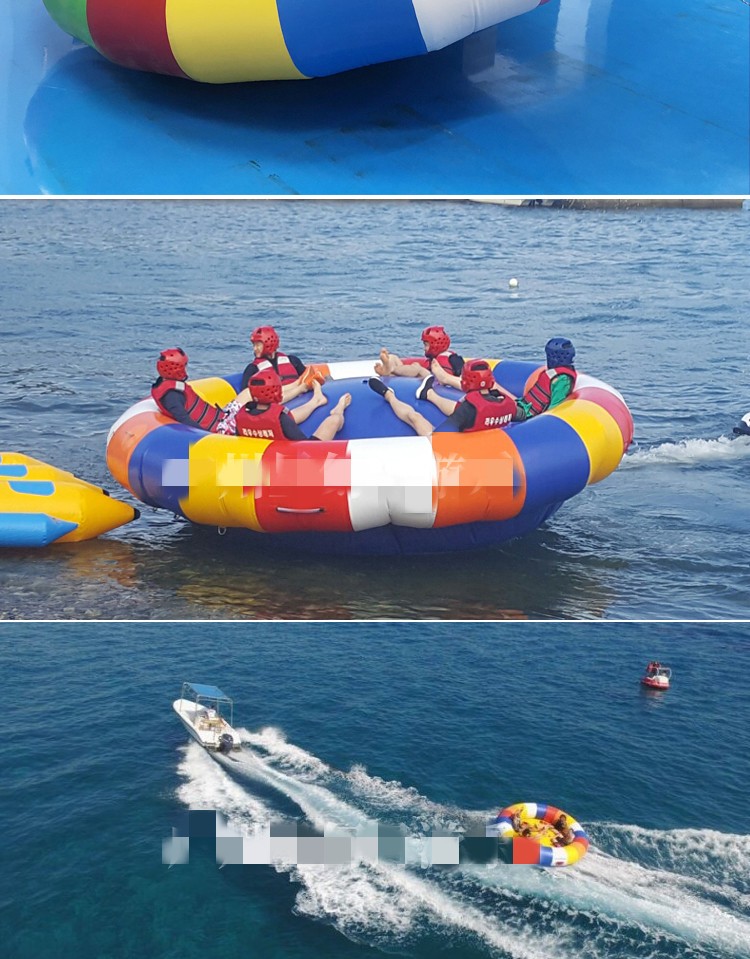 水上充气飞鱼香蕉船雪地橡胶艇户外海上快艇拖拉冲浪玩具康聚城三管