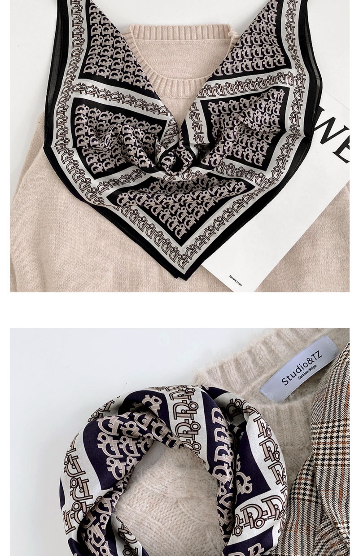 jedmviss【情人节礼物】2021新款欧美丝巾女真丝蚕丝小方巾枕巾时尚