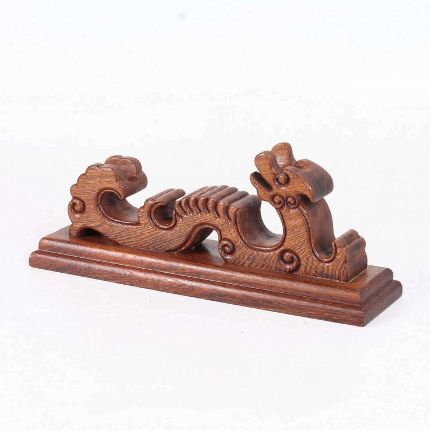 逸水缘 鸡翅木剑架剑托黑梓木刀剑底座红木工艺品 黑梓木翘头刀架大号