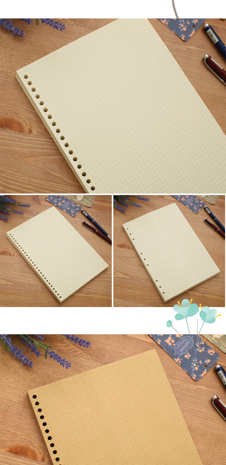 韩款文具手绘素描本外壳b59孔活页夹笔记本a5活页纸6孔替芯方格空白