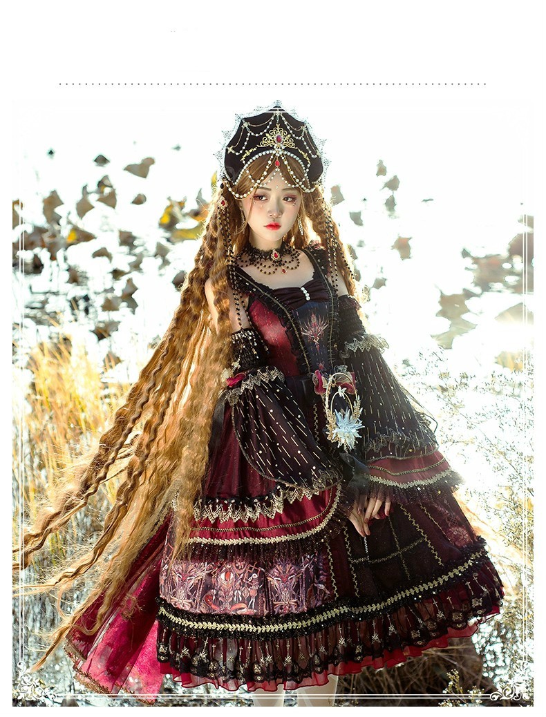 洛丽塔lolita裙新品jsk复古宫廷风优雅cla系茶会裙全套jsk裙手袖头纱