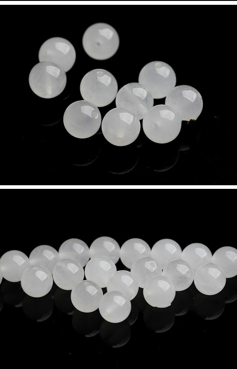 7a新疆昆仑白玉髓散珠子 diy饰品配件半成品 手工材料 精选白玉8mm