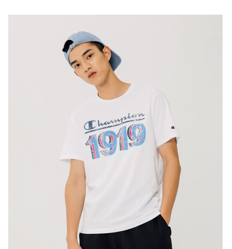champion2021春夏新款纯棉潮流1919印花t恤无性别冠军短袖男女情侣