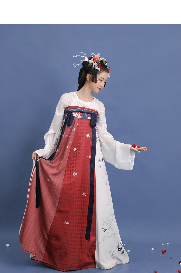 女装 旗袍/汉服 汉尚华莲 汉尚华莲相思入画改良圆领衫裙齐胸破裙套装