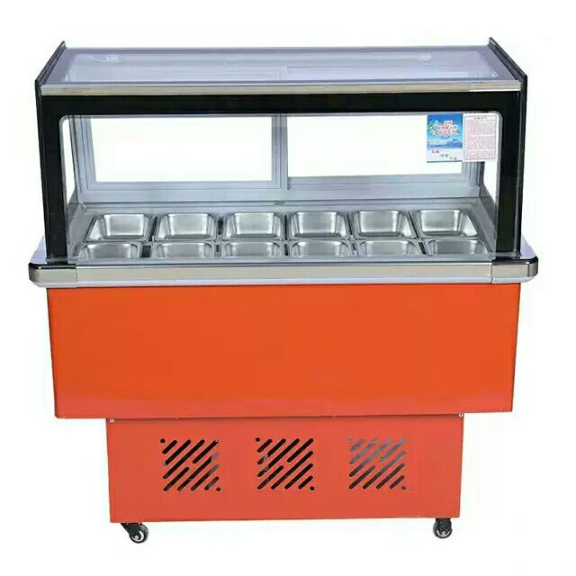商用直角新款甜品冰粥车冰粉保鲜冷藏展示鸭脖冰柜凉菜熟食柜jurllens
